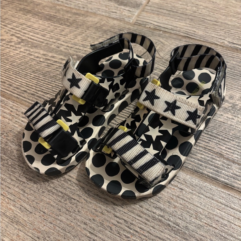 Mini Melissa Girls Ping Pong Fabula Fashion Sandals Stars & Polka Dots Size 11